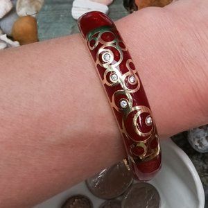 Sterling & Rhinestone Hinge Bracelet